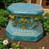 10" HEAVY  Solid Concrete Antique Greek Style Heavy-duty indoor/outdoor Pedestal , Outdoor Garden Decor, Outdoor Concrete statues,