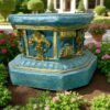 10" HEAVY  Solid Concrete Antique Greek Style Heavy-duty indoor/outdoor Pedestal , Outdoor Garden Decor, Outdoor Concrete statues,