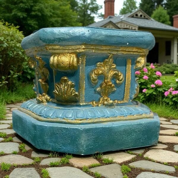 10" HEAVY  Solid Concrete Antique Greek Style Heavy-duty indoor/outdoor Pedestal , Outdoor Garden Decor, Outdoor Concrete statues,