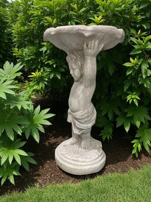 24" Concrete Birdbath Sculptor, finest stone finish, Outdoor Garden Figurine, Garden Decor,  birthday gifts, all occasions gift