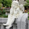 24" Concrete Sitting Angel with Wings Statue, Modern Home Decor, Garden Decor, Home Decor All Occasion gift, outdoor concrete garden statues