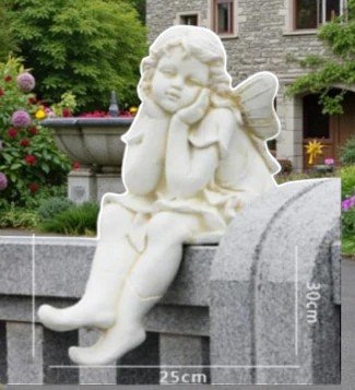 il_fullxfull.6216737647_8l1e-Photoroom 24" Concrete Sitting Angel with Wings Statue, Modern Home Decor, Garden Decor, Home Decor All Occasion gift, outdoor concrete garden statues