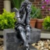 24" Concrete Sitting Angel with Wings Statue, Modern Home Decor, Garden Decor, Home Decor All Occasion gift, outdoor concrete garden statues