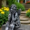 24" Concrete Sitting Angel with Wings Statue, Modern Home Decor, Garden Decor, Home Decor All Occasion gift, outdoor concrete garden statues