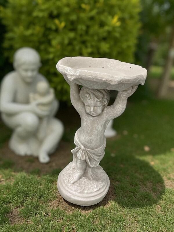 24" Concrete Birdbath Sculptor, finest stone finish, Outdoor Garden Figurine, Garden Decor,  birthday gifts, all occasions gift