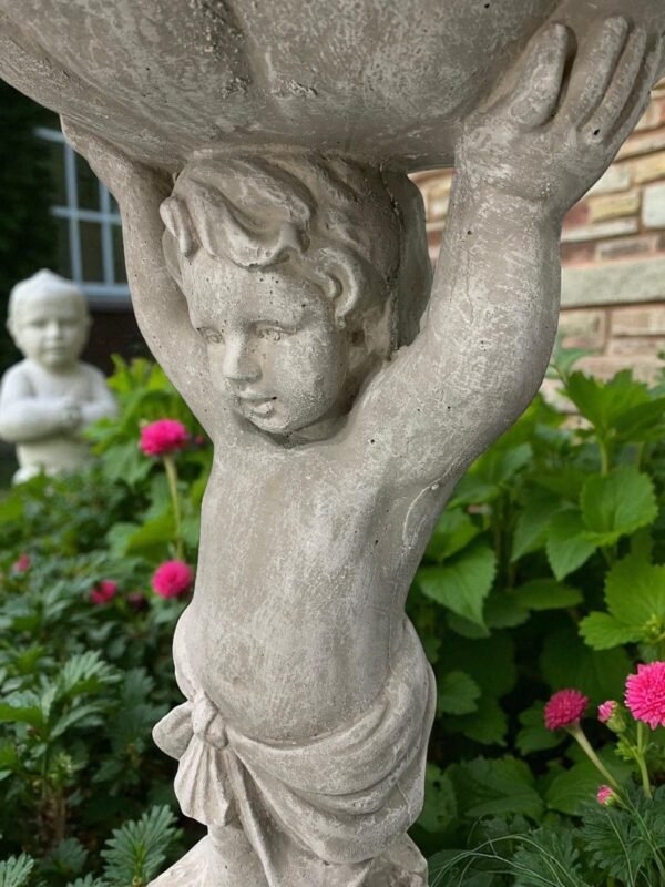 24" Concrete Birdbath Sculptor, finest stone finish, Outdoor Garden Figurine, Garden Decor,  birthday gifts, all occasions gift