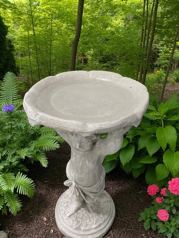 24" Concrete Birdbath Sculptor, finest stone finish, Outdoor Garden Figurine, Garden Decor,  birthday gifts, all occasions gift