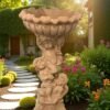 Baroque Cherubs Bird Bath 4Ft CONCRETE Baby Angels Statue, Sculpture, Free Customization, Free Paints, Art Sculpture