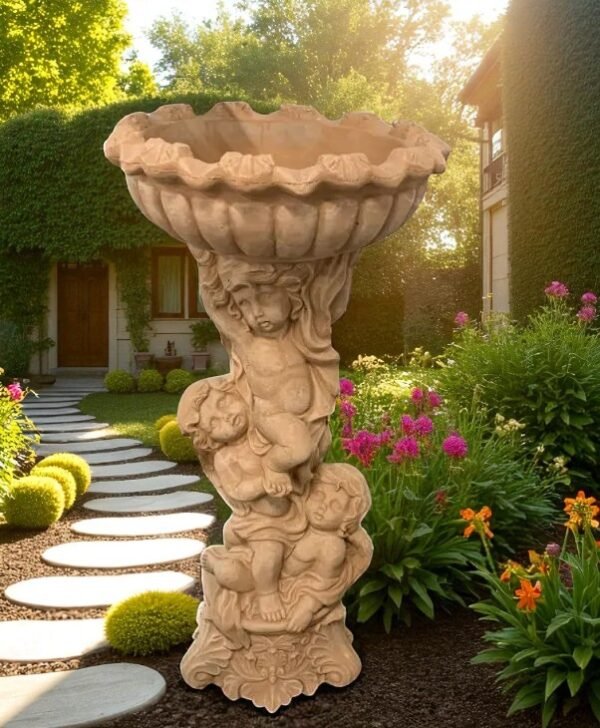 il_fullxfull.6382593189_cos7-Photoroom Baroque Cherubs Bird Bath 4Ft CONCRETE Baby Angels Statue, Sculpture, Free Customization, Free Paints, Art Sculpture