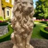 Large 21" Gold Lion Statue, Sentinel Lion Statue Solid Concrete life-size Outdoor/indoor Garden Decor Father day gift, Beautiful home Gift