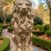 Large 21" Gold Lion Statue, Sentinel Lion Statue Solid Concrete life-size Outdoor/indoor Garden Decor Father day gift, Beautiful home Gift