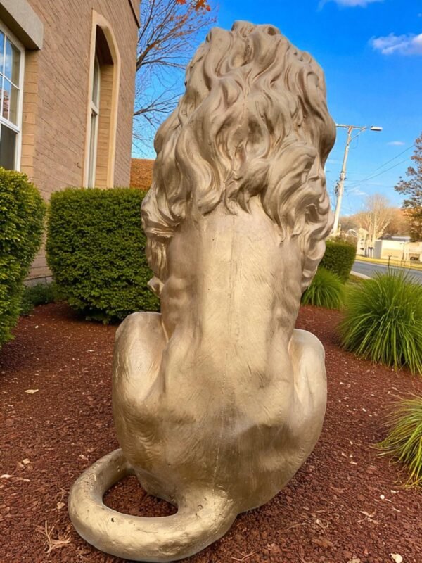 il_fullxfull.6483509083_im75-Photoroom Large 21" Gold Lion Statue, Sentinel Lion Statue Solid Concrete life-size Outdoor/indoor Garden Decor Father day gift, Beautiful home Gift