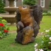 Large 14" Stone Squirrel Family, Weatherproof outdoor Statues, Yard statues, Outdoor lawn decor, Birthday gift, Large squirrel statue