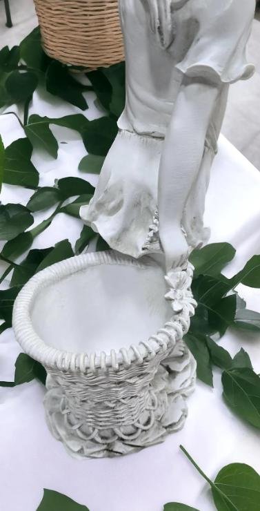 il_fullxfull.6685553172_4s97 21" Flower Girl Statue with Planter β Antique Finish Garden Sculpture, Home decor, garden, outdoor/Indoor Statues