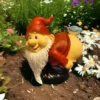 Ur Home Decor Funny Mooning Gnome – 7" Outdoor Garden Statue, Hilarious Gnome Gift