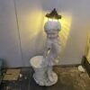 21" Flower Girl Statue with Planter – Antique Finish Garden Sculpture, Home decor, garden, outdoor/Indoor Statues