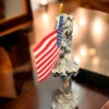 14" Patriotic Flag Children Statue – Antique Stone Garden Decor & Unique Gift American, soldier, Army , USA Decorations
