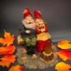 Camping Couple Gnomes – Solar Lantern Garden Statue, Fall Season Gift for Grandpa and grandma. Maybe girlfriend gift (Growing up together)