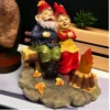 Camping Couple Gnomes – Solar Lantern Garden Statue, Fall Season Gift for Grandpa and grandma. Maybe girlfriend gift (Growing up together)