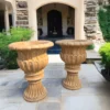 MASSIVE 2 Concrete flower pots Solid Concrete Rosenstein greek Urn Planter, Outdoor Garden Decor , Outdoor Concrete statues, solid Concrete