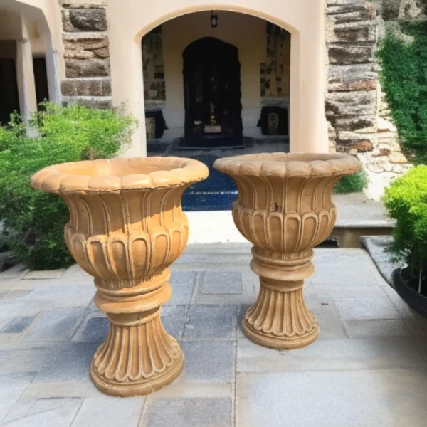 il_fullxfull.6932202210_7n0q MASSIVE 2 Concrete flower pots Solid Concrete Rosenstein greek Urn Planter, Outdoor Garden Decor , Outdoor Concrete statues, solid Concrete
