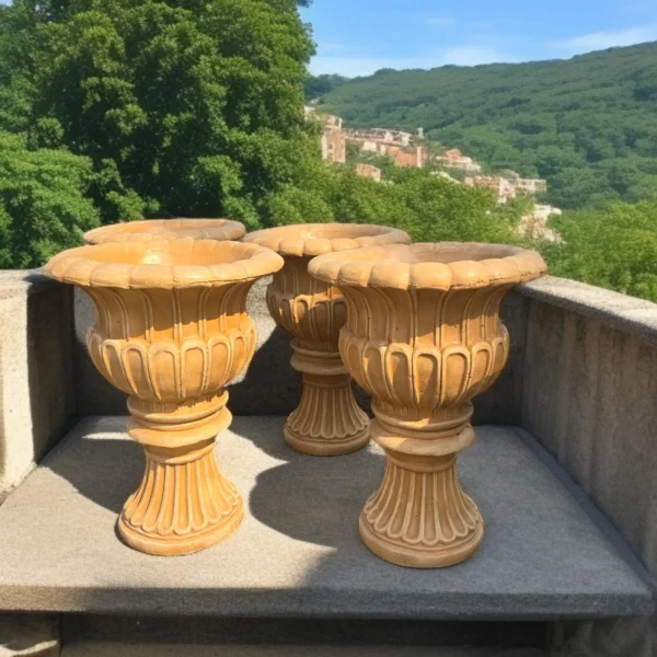 il_fullxfull.6980170913_arku MASSIVE 2 Concrete flower pots Solid Concrete Rosenstein greek Urn Planter, Outdoor Garden Decor , Outdoor Concrete statues, solid Concrete