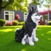 Life-size Upright Husky Puppy  handmade to make your garden or home look more beautiful Dog garden statue Pet memorial Husky lover gift