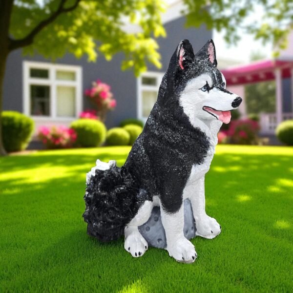 il_fullxfull.7083037414_1lei Life-size Upright Husky Puppy handmade to make your garden or home look more beautiful Dog garden statue Pet memorial Husky lover gift