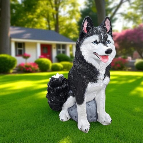 Life-size Upright Husky Puppy  handmade to make your garden or home look more beautiful Dog garden statue Pet memorial Husky lover gift
