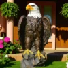 MASSIVE 24" Stone American bald Eagle Statue, Weatherproof Outdoor yard Decor, Father gift, Outdoor Garden decor, Large Cement statue,