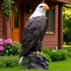 MASSIVE 24" Stone American bald Eagle Statue, Weatherproof Outdoor yard Decor, Father gift, Outdoor Garden decor, Large Cement statue,