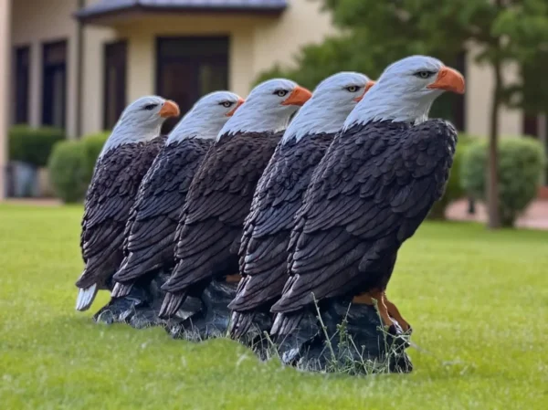 MASSIVE 24" Stone American bald Eagle Statue, Weatherproof Outdoor yard Decor, Father gift, Outdoor Garden decor, Large Cement statue,