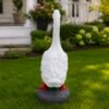 WhatsApp Image 2026-07-23ss at 11.42.35 PM Heavy Concrete Porch Goose Statue, 20 Inch Cement Dress Up Goose, Outdoor Garden Yard Decor, Hand Painted or Unpainted Goose Gift