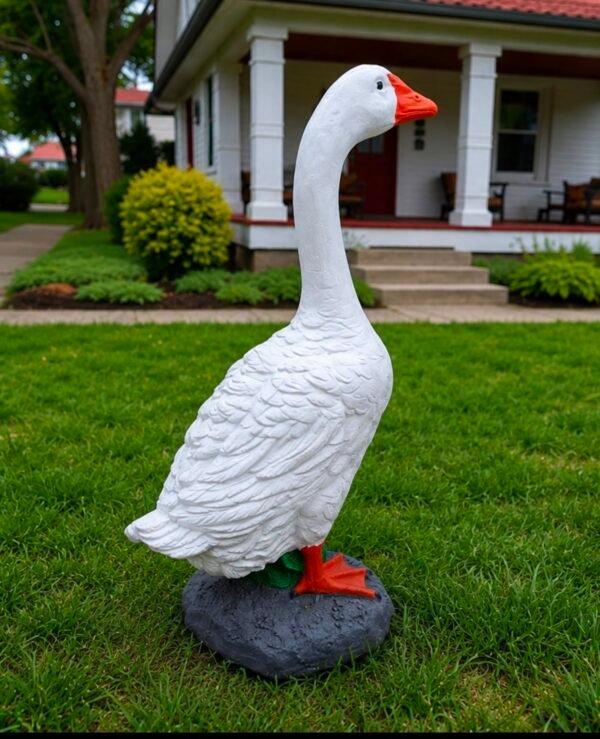 WhatsApp Image 2026-07ddd-23 at 11.42.35 PM Heavy Concrete Porch Goose Statue, 20 Inch Cement Dress Up Goose, Outdoor Garden Yard Decor, Hand Painted or Unpainted Goose Gift