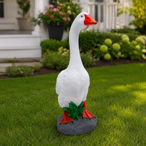 Heavy Concrete Porch Goose Statue, 20 Inch Cement Dress Up Goose, Outdoor Garden Yard Decor, Hand Painted or Unpainted Goose Gift