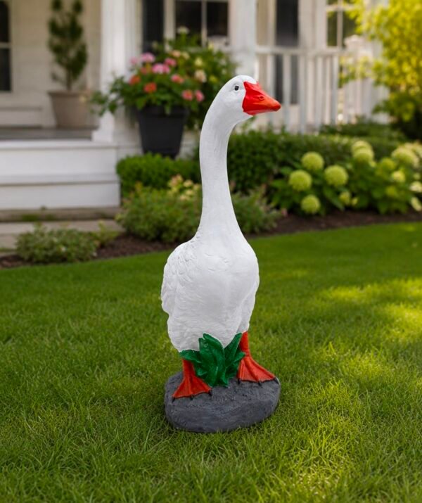 WhatsApp Image 2026-0d7-23 at 11.42.33 PM Heavy Concrete Porch Goose Statue, 20 Inch Cement Dress Up Goose, Outdoor Garden Yard Decor, Hand Painted or Unpainted Goose Gift